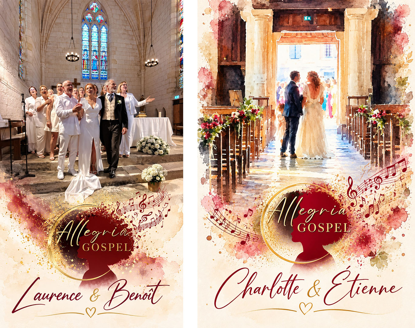 Deux mariages, deux ambiances… et beaucoup d’émotion avec Allegria Gospel ❤️🎶